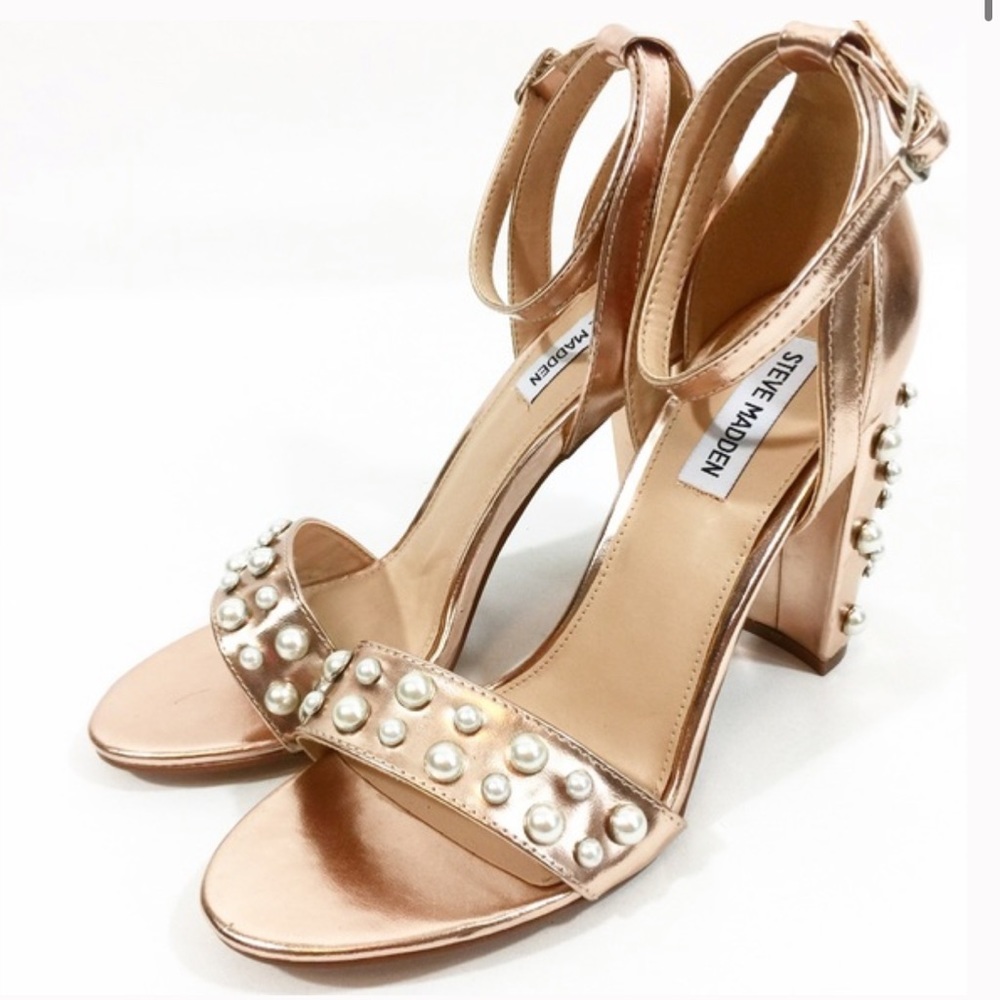 Steve Madden Madiera Pearl Rose Gold Heels